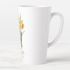 Caneca De Café Latte Março Aniversário Daffodil Nascimento Flor Persona