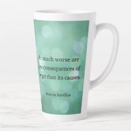 Caneca De Café Latte Marcus Aurelius: Conquiste a raiva, encontre a paz