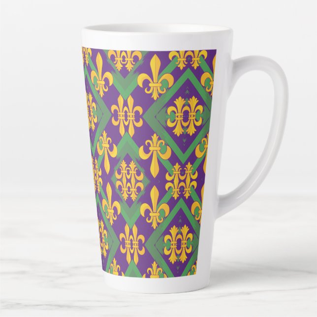 Caneca De Café Latte Mardi gras fleur di Lis (Direita)