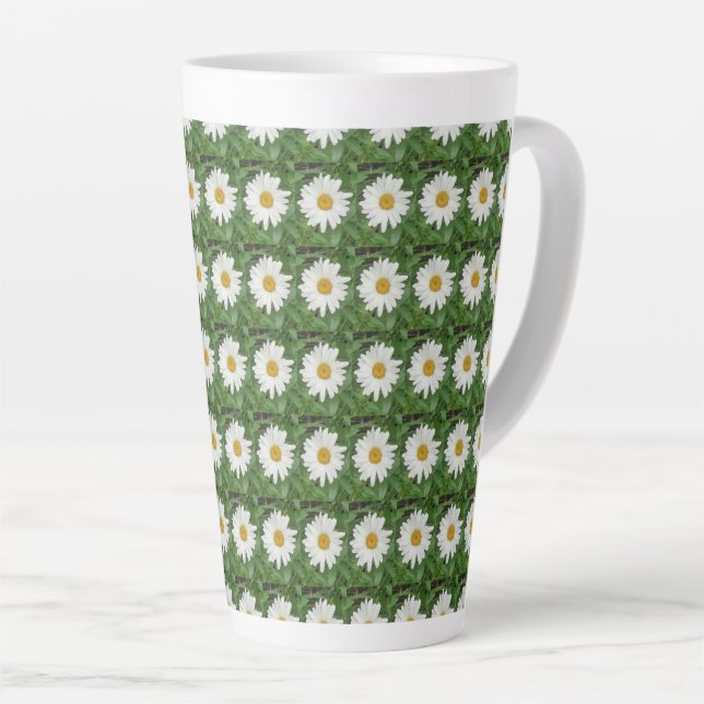 Caneca De Café Latte Margarida Branca (Ângulo direito)