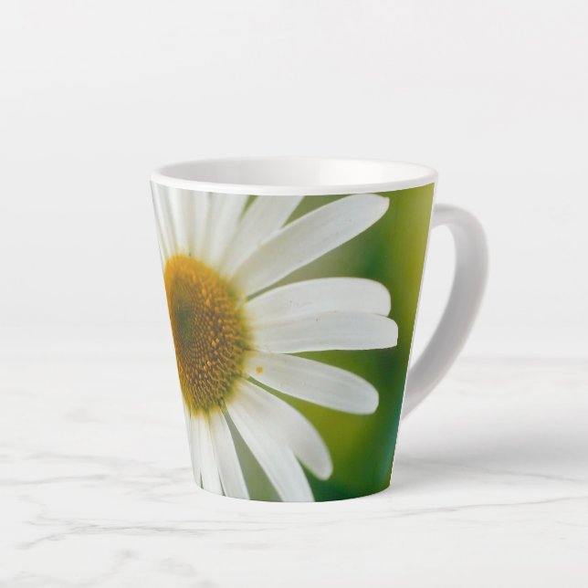Caneca De Café Latte Margarida Branca de Oxeye - Leucanthemum vulgare (Ângulo direito)