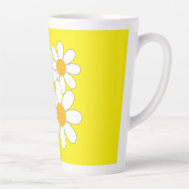 Caneca De Café Latte Margarida Brilhante e Ousada