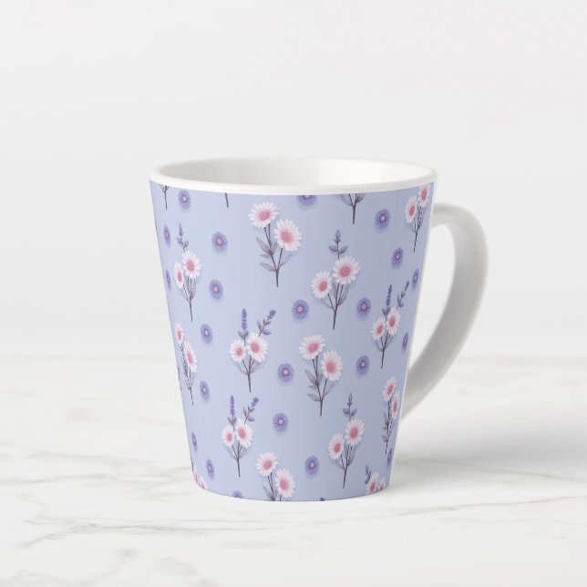Caneca De Café Latte Margaridas de Poeira de Fada (Ângulo direito)