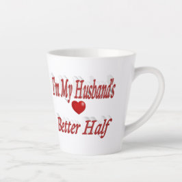 Caneca De Café Latte Marido canta engraçada texto vermelho