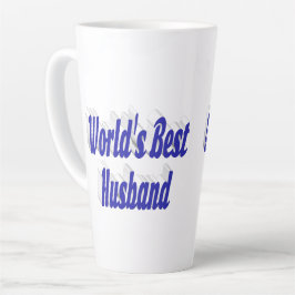 Caneca De Café Latte Marido com texto azul