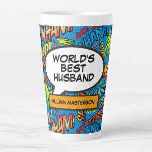 Caneca De Café Latte Marido Diversão Legal Típico de BD Colorido
