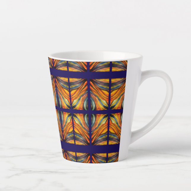 Caneca De Café Latte Marinho Azul Deserto Inspiração Latte Mug (Direita)
