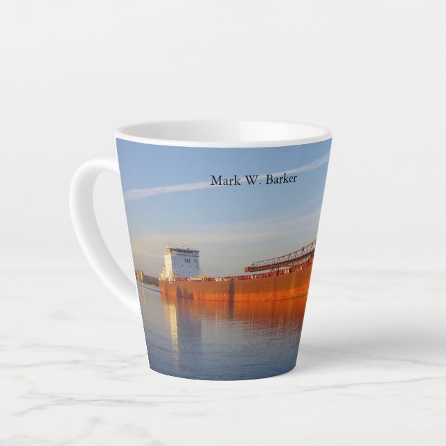 Caneca De Café Latte Mark W. Barker latte mug (Ângulo esquerdo)