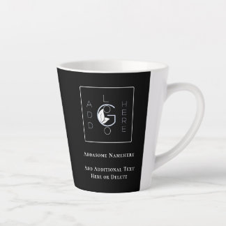 Caneca De Café Latte Marketing de Negócios Moderno Preto Adicione Seu L