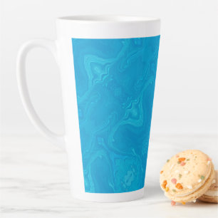 Caneca De Café Latte Mármore Azul Abstrato HP Lap Personalizado