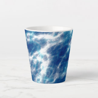 Caneca De Café Latte Mármore de água azul