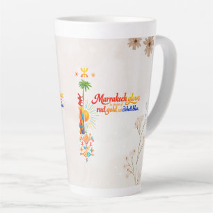 Caneca De Café Latte Marrakech Glows – Vibrante Camiseta de Arte Marroq