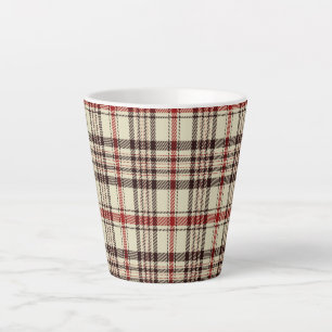Caneca De Café Latte Marrom Tartan