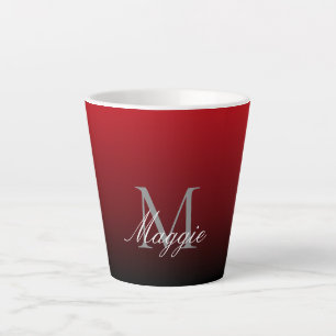 Caneca De Café Latte marrom vermelho-burgundy minimalista abstrato mars