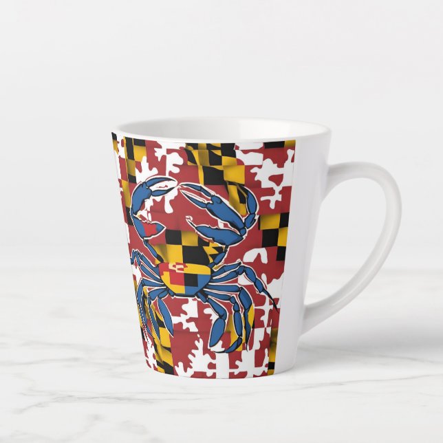 Caneca De Café Latte Maryland Blue Crab (Direita)