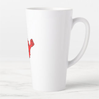 Caneca De Café Latte Mascote Sol Vermelho Alegre