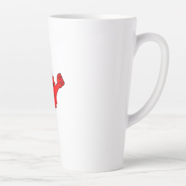 Caneca De Café Latte Mascote Sol Vermelho Alegre (Direita)