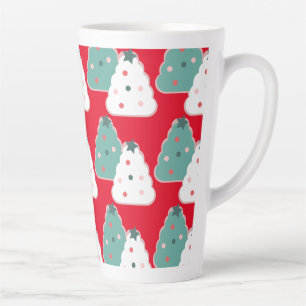 Caneca De Café Latte Massa de Cookie de Árvore de Natal Caseira Vermelh