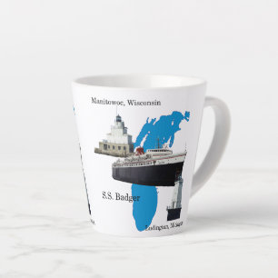 Caneca De Café Latte Mata latina do Lago Badger Michigan