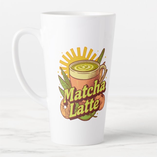 Caneca De Café Latte Matcha Latte Mug, Chá Verde (Esquerda)
