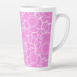 Caneca De Café Latte Matriz Floral Abstrata (Rosa Suave) Arte Refinada