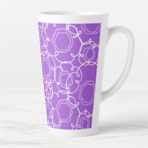 Caneca De Café Latte Matriz Floral Abstrata (Roxo) Arte Refinada