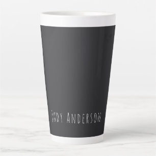 Caneca De Café Latte Matte Black Professional Plain Modern Elegant Name