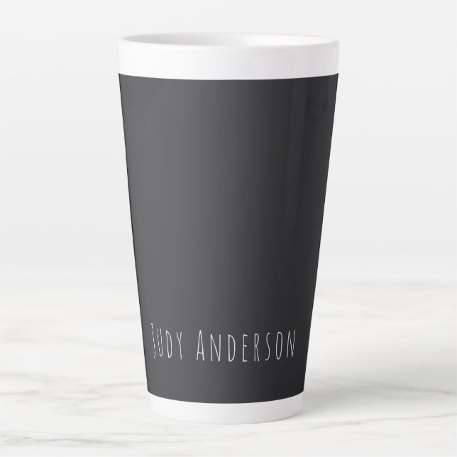 Caneca De Café Latte Matte Black Professional Plain Modern Elegant Name (Frente)