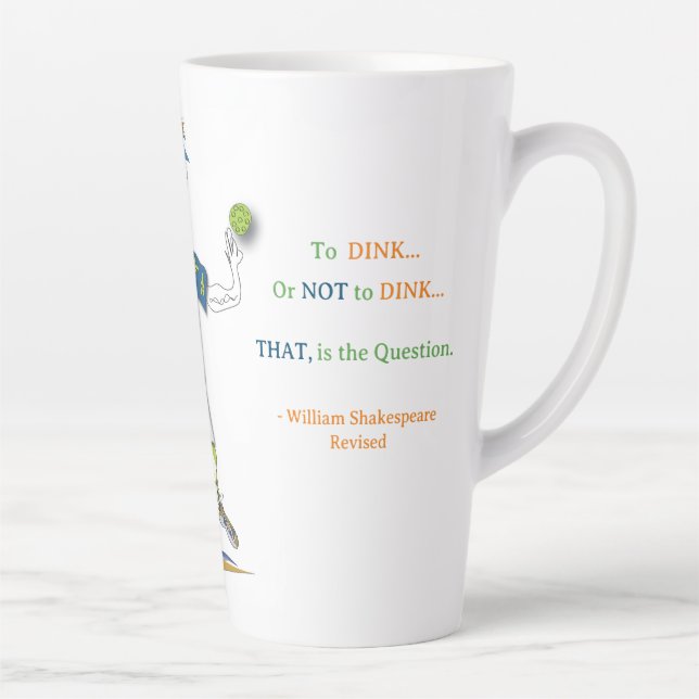 Caneca De Café Latte 'Maury' - Pickleball Latte Mug (Shakespeare Rev.) (Direita)