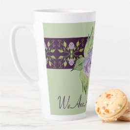 Caneca De Café Latte Mauve Purple e Green
