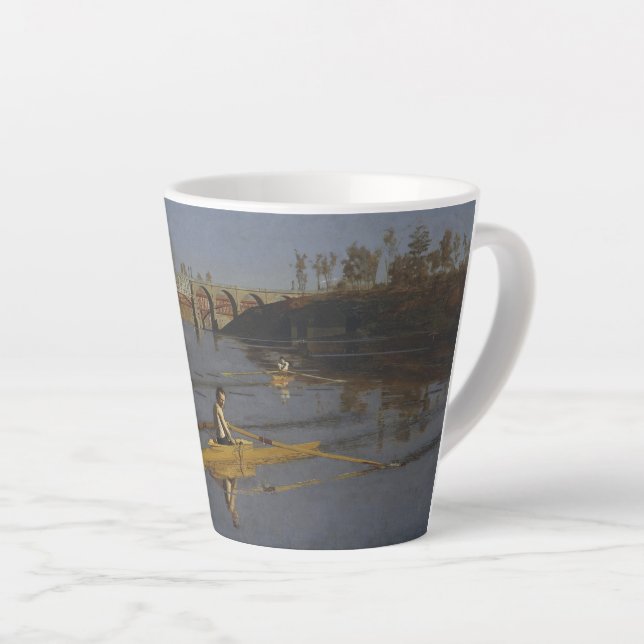 Caneca De Café Latte Max Schmitt em Solteiro Scull-Thomas Eakins Pequen (Ângulo direito)