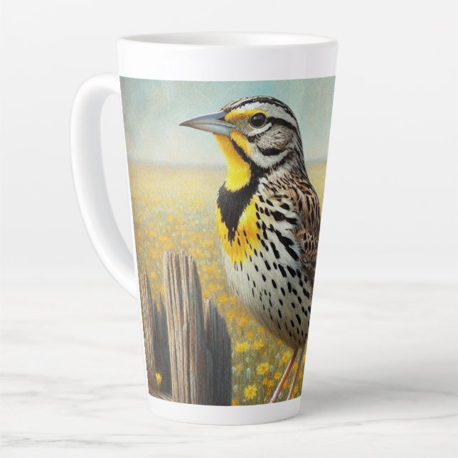 Caneca De Café Latte Meadowlark (Ângulo esquerdo)