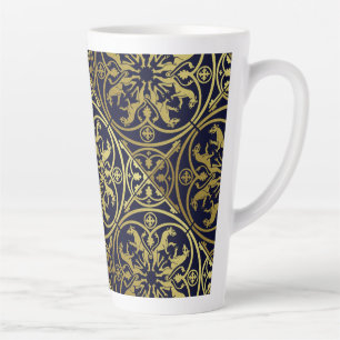 Caneca De Café Latte Medieval Renaisance Herald Lion Leopard Metálico