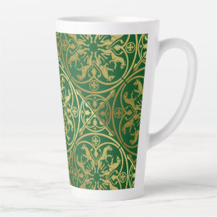 Caneca De Café Latte Medieval Renaisance Herald Lion Leopard Metálico