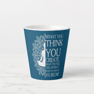 Caneca De Café Latte Meditação de Buda O que Você Pensa Você Cria