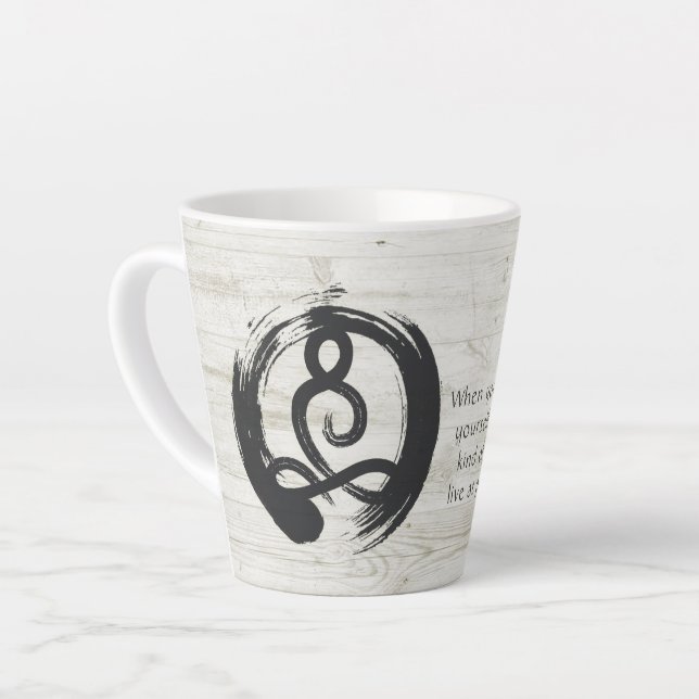 Caneca De Café Latte Meditação de Instrutor Yoga Pose Zen Citações (Ângulo esquerdo)