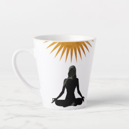 Caneca De Café Latte Meditação de Manhã