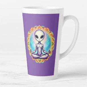 Caneca De Café Latte Meditação Galáctica