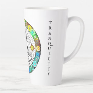 Caneca De Café Latte Meditação Pacífica Tranquilidade e Serenidade