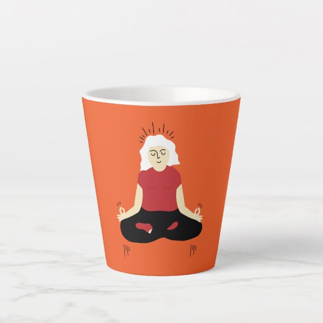 Caneca De Café Latte Meditação transcendental (Frente)