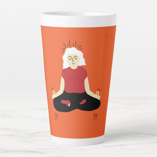 Caneca De Café Latte Meditação transcendental - Mug de café grande (Frente)