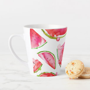 Caneca De Café Latte Melão de Água Aquarela 1