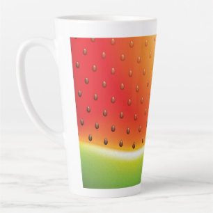 Caneca De Café Latte Melancia com Fundo de Sementes