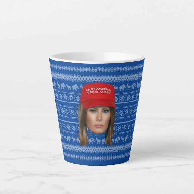 Caneca De Café Latte Melania Trump MAGA Natal (Frente)