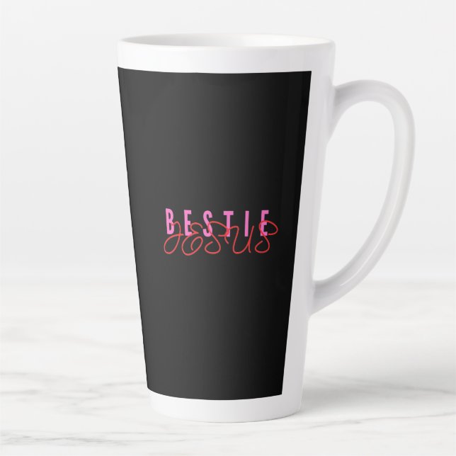 Caneca De Café Latte Melhor Amigo Jesus Preto (Direita)