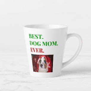 Caneca De Café Latte Melhor Cachorro Mãe Foto De Natal