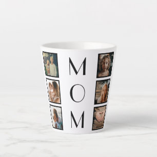 Caneca De Café Latte Melhor Colagem Fotográfica da Família 6 do Dia das