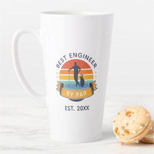 Caneca De Café Latte Melhor Engenheiro Do Colega Par Aniversário Golf F