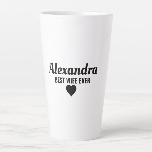 Caneca De Café Latte Melhor Esposa (Frente)