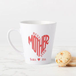 Caneca De Café Latte Melhor Foto do Coração de Mãe Nunca - Presente Per